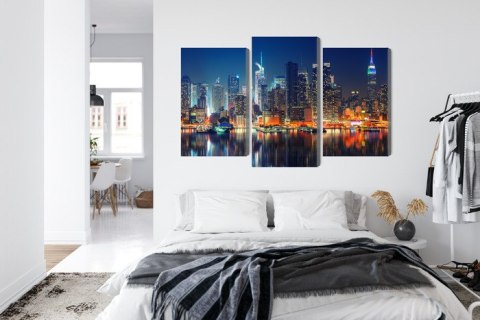 Obraz Wieloczęściowy Panoramiczny Widok Na Manhattan Nocą Obraz Wieloczęściowy Panoramiczny Widok Na Manhattan Nocą