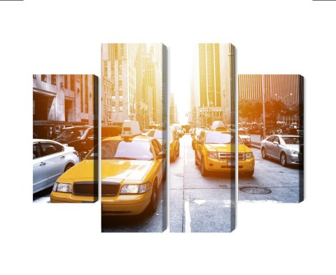 Obraz Wieloczęściowy Taxi W Słońcu Nyc Obraz Wieloczęściowy Taxi W Słońcu Nyc
