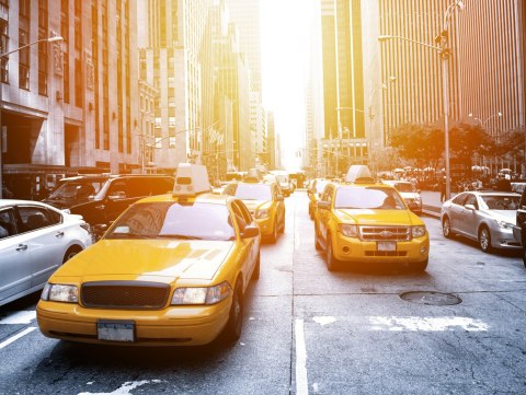 Obraz Wieloczęściowy Taxi W Słońcu Nyc Obraz Wieloczęściowy Taxi W Słońcu Nyc