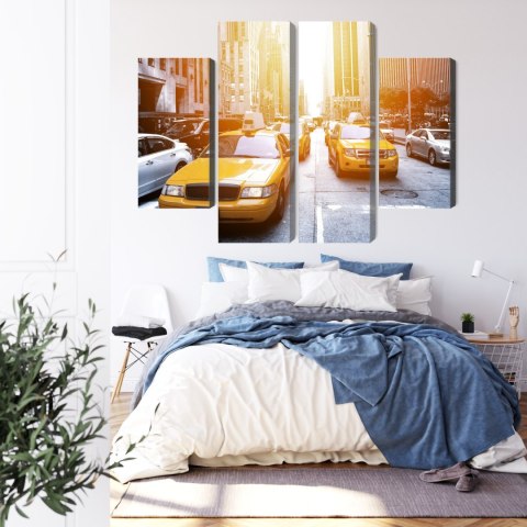 Obraz Wieloczęściowy Taxi W Słońcu Nyc Obraz Wieloczęściowy Taxi W Słońcu Nyc