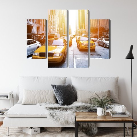Obraz Wieloczęściowy Taxi W Słońcu Nyc Obraz Wieloczęściowy Taxi W Słońcu Nyc