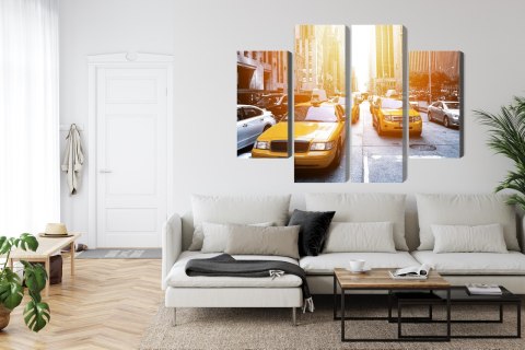Obraz Wieloczęściowy Taxi W Słońcu Nyc Obraz Wieloczęściowy Taxi W Słońcu Nyc