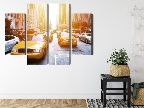 Obraz Wieloczęściowy Taxi W Słońcu Nyc Obraz Wieloczęściowy Taxi W Słońcu Nyc