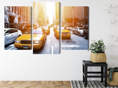 Obraz Wieloczęściowy Taxi W Słońcu Nyc Obraz Wieloczęściowy Taxi W Słońcu Nyc