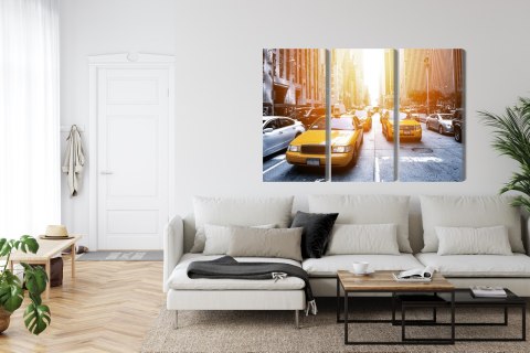 Obraz Wieloczęściowy Taxi W Słońcu Nyc Obraz Wieloczęściowy Taxi W Słońcu Nyc