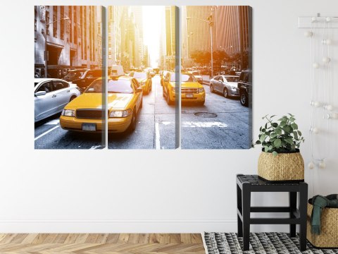 Obraz Wieloczęściowy Taxi W Słońcu Nyc Obraz Wieloczęściowy Taxi W Słońcu Nyc