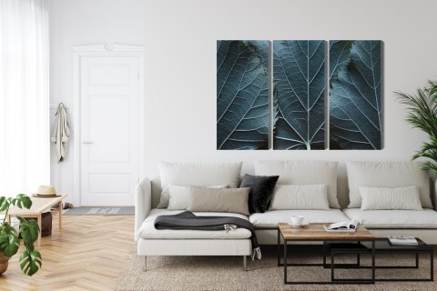 Obraz Wieloczęściowy Liście Z Makro Z Efektem 3D Obraz Wieloczęściowy Liście Z Makro Z Efektem 3D
