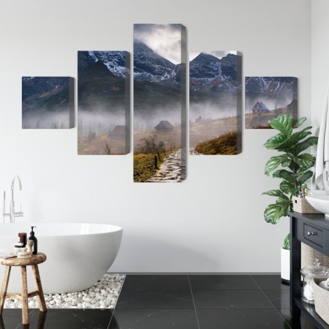 Obraz Wieloczęściowy Mglisty Krajobraz Z Halą Gąsienicową W Tatrach Obraz Wieloczęściowy Mglisty Krajobraz Z Halą Gąsienicową W Tatrach