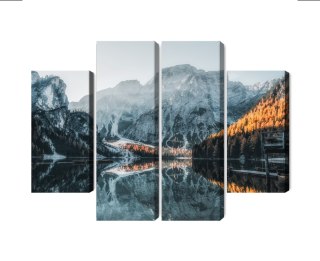 Obraz Wieloczęściowy Włoskie Jezioro Braies 3D