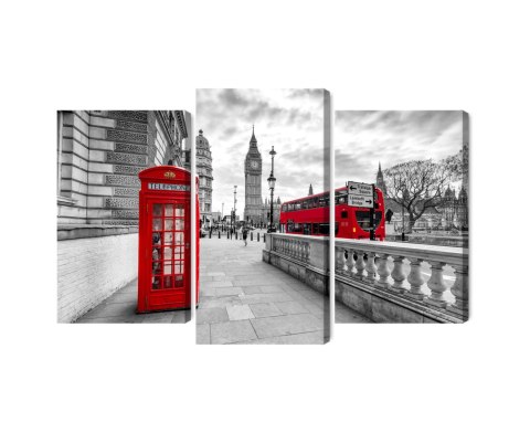 Obraz Wieloczęściowy Czerwona Budka Telefoniczna W Londynie I Big Ben Obraz Wieloczęściowy Czerwona Budka Telefoniczna W Londynie I Big Ben