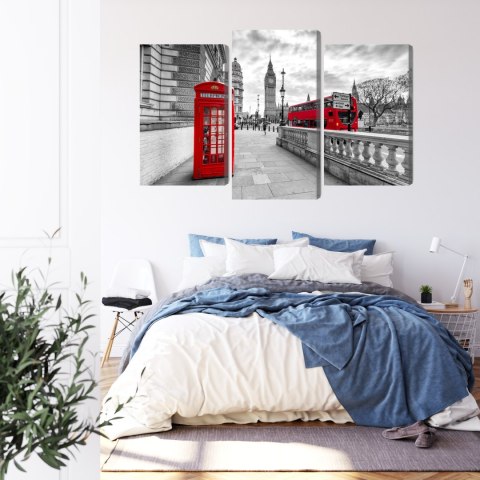 Obraz Wieloczęściowy Czerwona Budka Telefoniczna W Londynie I Big Ben Obraz Wieloczęściowy Czerwona Budka Telefoniczna W Londynie I Big Ben
