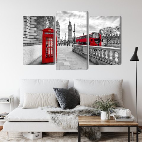 Obraz Wieloczęściowy Czerwona Budka Telefoniczna W Londynie I Big Ben Obraz Wieloczęściowy Czerwona Budka Telefoniczna W Londynie I Big Ben