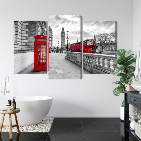 Obraz Wieloczęściowy Czerwona Budka Telefoniczna W Londynie I Big Ben Obraz Wieloczęściowy Czerwona Budka Telefoniczna W Londynie I Big Ben