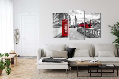 Obraz Wieloczęściowy Czerwona Budka Telefoniczna W Londynie I Big Ben Obraz Wieloczęściowy Czerwona Budka Telefoniczna W Londynie I Big Ben