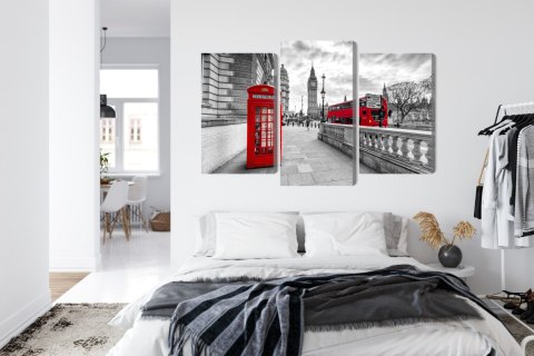 Obraz Wieloczęściowy Czerwona Budka Telefoniczna W Londynie I Big Ben Obraz Wieloczęściowy Czerwona Budka Telefoniczna W Londynie I Big Ben