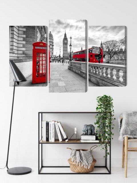 Obraz Wieloczęściowy Czerwona Budka Telefoniczna W Londynie I Big Ben Obraz Wieloczęściowy Czerwona Budka Telefoniczna W Londynie I Big Ben