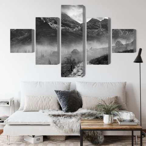 Obraz Wieloczęściowy Hala Gąsienicowa W Czerni I Bieli Obraz Wieloczęściowy Hala Gąsienicowa W Czerni I Bieli