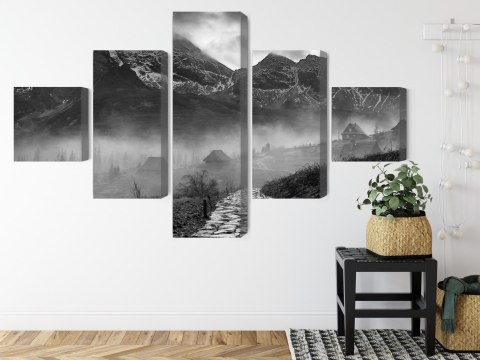 Obraz Wieloczęściowy Hala Gąsienicowa W Czerni I Bieli Obraz Wieloczęściowy Hala Gąsienicowa W Czerni I Bieli