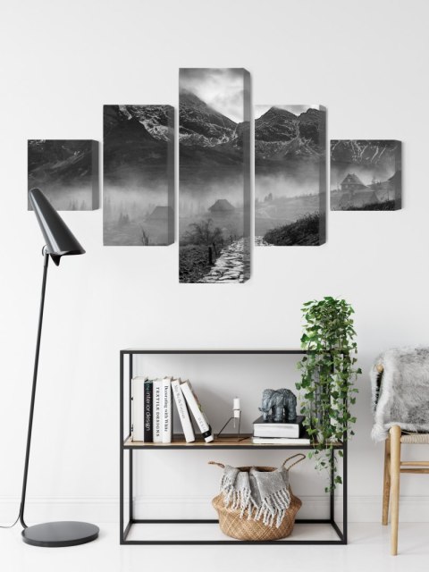 Obraz Wieloczęściowy Hala Gąsienicowa W Czerni I Bieli Obraz Wieloczęściowy Hala Gąsienicowa W Czerni I Bieli