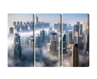 Obraz Wieloczęściowy Panorama Miasta Dubaj We Mgle