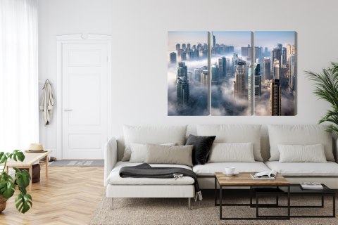 Obraz Wieloczęściowy Panorama Miasta Dubaj We Mgle Obraz Wieloczęściowy Panorama Miasta Dubaj We Mgle