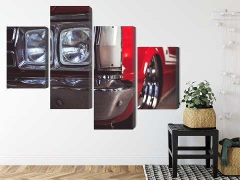 Obraz Wieloczęściowy Reflektor Na Starym Samochodzie Obraz Wieloczęściowy Reflektor Na Starym Samochodzie