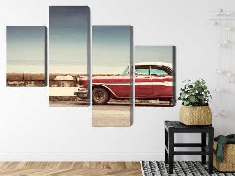 Obraz Wieloczęściowy Stary Amerykański Samochód Retro Obraz Wieloczęściowy Stary Amerykański Samochód Retro