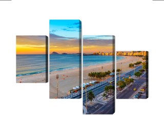 Obraz Wieloczęściowy Widok Na Wschód Słońca Plaży Copacabana I Avenida