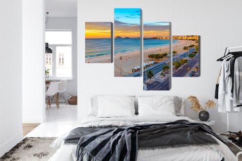 Obraz Wieloczęściowy Widok Na Wschód Słońca Plaży Copacabana I Avenida Obraz Wieloczęściowy Widok Na Wschód Słońca Plaży Copacabana I Avenida