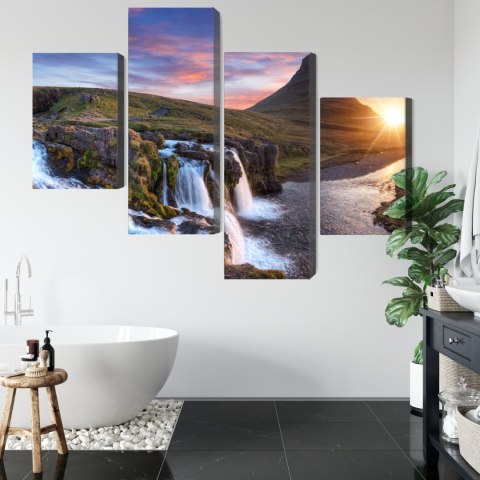 Obraz Wieloczęściowy Góra Kirkjufell Z Wodospadami Obraz Wieloczęściowy Góra Kirkjufell Z Wodospadami