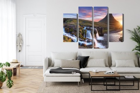 Obraz Wieloczęściowy Góra Kirkjufell Z Wodospadami Obraz Wieloczęściowy Góra Kirkjufell Z Wodospadami