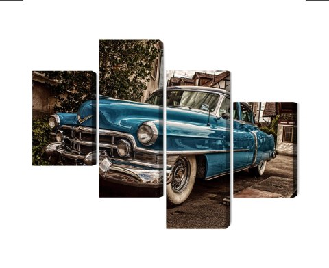 Obraz Wieloczęściowy Niebieski Cadillac Eldorado Z 1953 Roku Obraz Wieloczęściowy Niebieski Cadillac Eldorado Z 1953 Roku