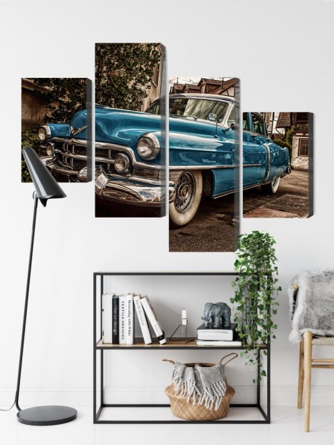 Obraz Wieloczęściowy Niebieski Cadillac Eldorado Z 1953 Roku Obraz Wieloczęściowy Niebieski Cadillac Eldorado Z 1953 Roku