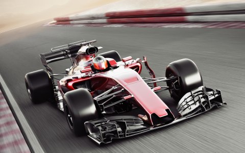 Obraz Wieloczęściowy Samochód Formuły 1 Na Torze Obraz Wieloczęściowy Samochód Formuły 1 Na Torze