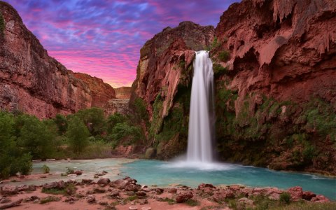 Obraz Wieloczęściowy Wodospady Havasupai Obraz Wieloczęściowy Wodospady Havasupai