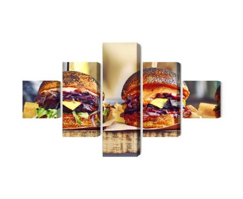 Obraz Wieloczęściowy Burgery Wegańskie Obraz Wieloczęściowy Burgery Wegańskie
