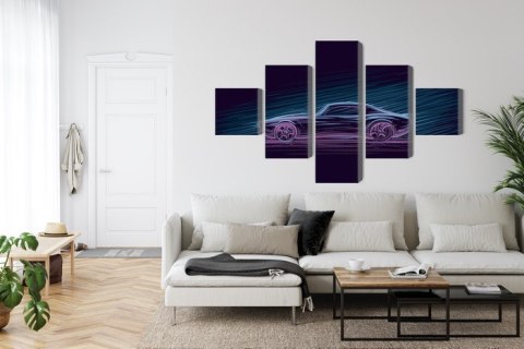 Obraz Wieloczęściowy Neonowy Samochód Mięśniowy Obraz Wieloczęściowy Neonowy Samochód Mięśniowy
