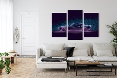 Obraz Wieloczęściowy Neonowy Samochód Mięśniowy Obraz Wieloczęściowy Neonowy Samochód Mięśniowy