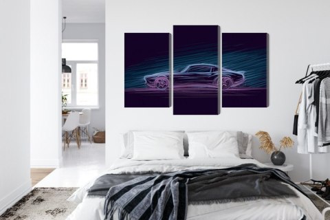 Obraz Wieloczęściowy Neonowy Samochód Mięśniowy Obraz Wieloczęściowy Neonowy Samochód Mięśniowy