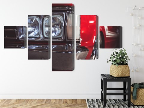 Obraz Wieloczęściowy Reflektor Na Starym Samochodzie Obraz Wieloczęściowy Reflektor Na Starym Samochodzie