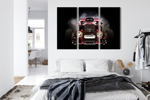 Obraz Wieloczęściowy Samochód Hot Rod Na Tle Dymu Obraz Wieloczęściowy Samochód Hot Rod Na Tle Dymu
