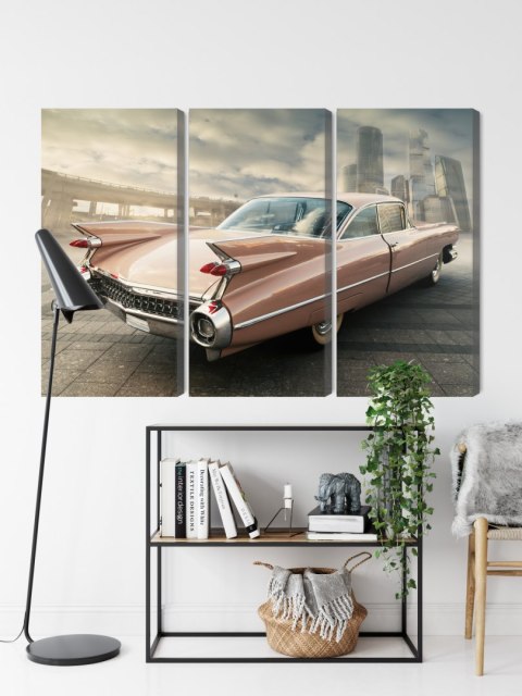 Obraz Wieloczęściowy Samochód W Stylu Vintage W Centrum Miasta