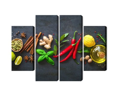 Obraz Wieloczęściowy Świeże Aromatyczne Przyprawy Obraz Wieloczęściowy Świeże Aromatyczne Przyprawy