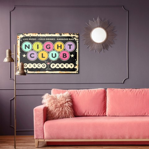 Obraz Na Płótnie Napisy W Klubie Retro Disco Obraz Na Płótnie Napisy W Klubie Retro Disco
