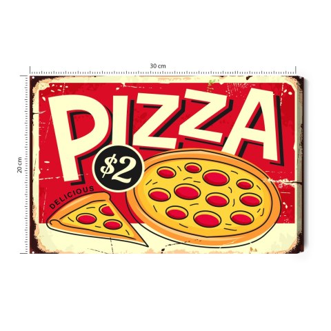 Obraz Na Płótnie Pizza I Napis Retro Obraz Na Płótnie Pizza I Napis Retro