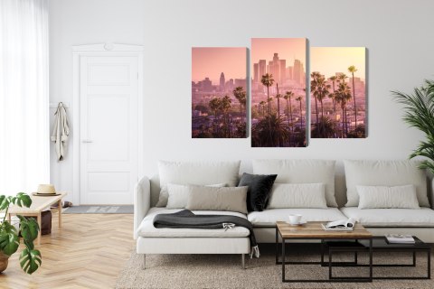 Obraz Wieloczęściowy Centrum Los Angeles O Zachodzie Słońca Obraz Wieloczęściowy Centrum Los Angeles O Zachodzie Słońca