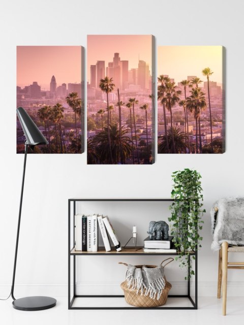 Obraz Wieloczęściowy Centrum Los Angeles O Zachodzie Słońca Obraz Wieloczęściowy Centrum Los Angeles O Zachodzie Słońca