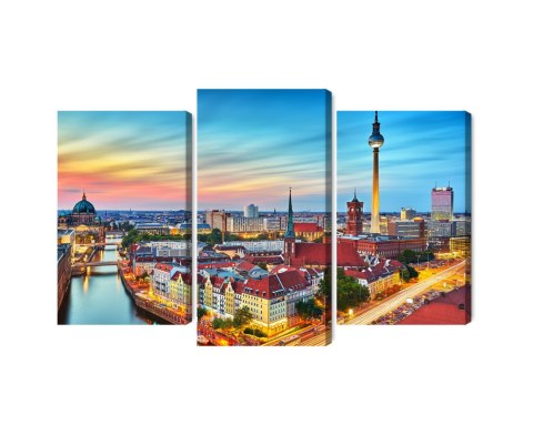 Obraz Wieloczęściowy Kolorowe Niebo I Panorama Berlina Obraz Wieloczęściowy Kolorowe Niebo I Panorama Berlina