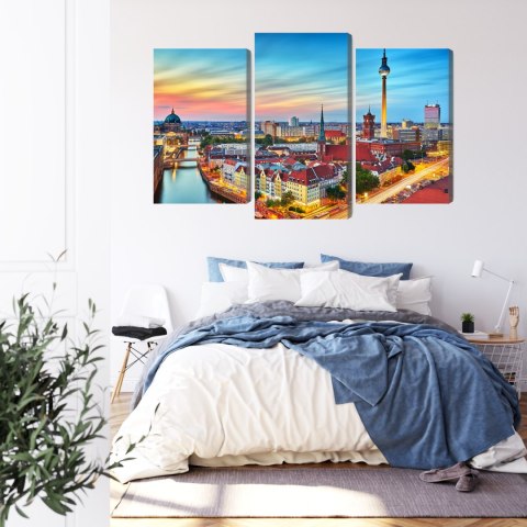 Obraz Wieloczęściowy Kolorowe Niebo I Panorama Berlina Obraz Wieloczęściowy Kolorowe Niebo I Panorama Berlina