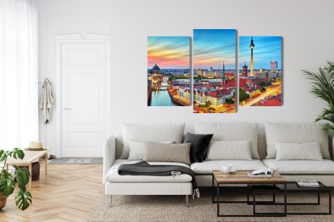 Obraz Wieloczęściowy Kolorowe Niebo I Panorama Berlina Obraz Wieloczęściowy Kolorowe Niebo I Panorama Berlina